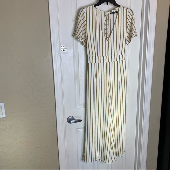 Crystal Sky Dark Gold Jumpsuit Size 13 - Picture 3 of 13